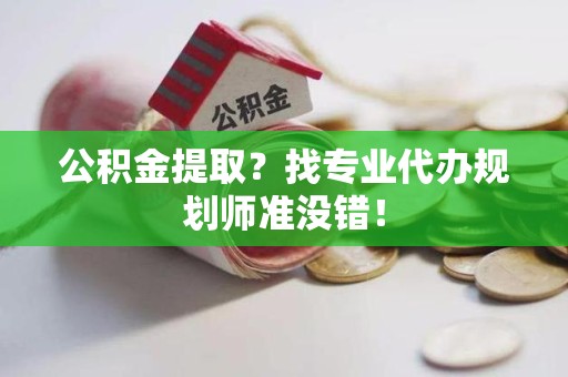 贵池公积金提取？找专业代办规划师准没错！