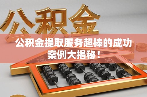 贵池公积金提取服务超棒的成功案例大揭秘！